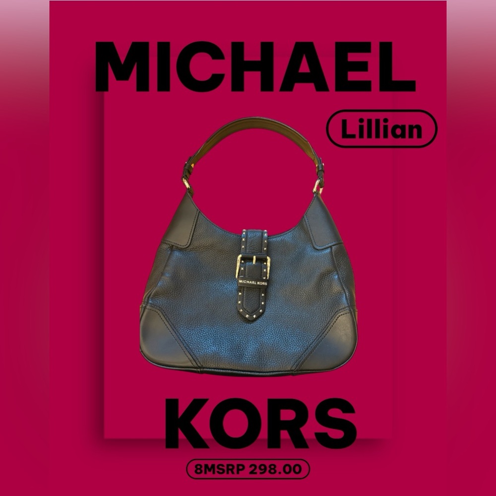 Michael Tors Lillian  Black Textured Leather Bag like new with tags